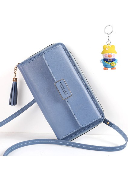 Büyük Kapasiteli Cep Telefonu Çantası Küçük Omuz Crossbody Fermuarlı Çanta Çok Fonksiyonlu Uzun Clutch Bayan Cüzdanı (Yurt Dışından)