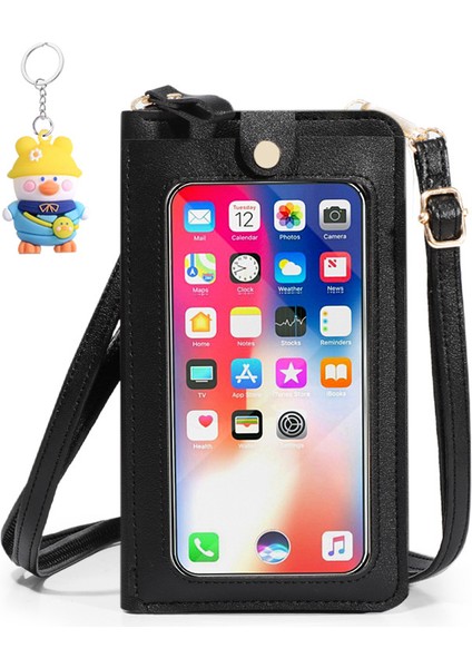 Cep Telefonu Çantası Kadın Çok Fonksiyonlu Dokunmatik Ekran Tek Omuz Crossbody Küçük Çanta Şeffaf Cep (Yurt Dışından)