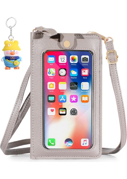 Cep Telefonu Çantası Kadın Çok Fonksiyonlu Dokunmatik Ekran Tek Omuz Crossbody Küçük Çanta Şeffaf Cep (Yurt Dışından)