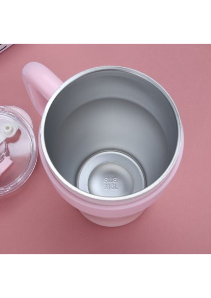 Kızlar Için 304 Paslanmaz Çelik Termos Bardak Sanrio Buz Bardak Büyük Kapasiteli Kolu Bardak Karikatür Pipetli Bardak (Yurt Dışından)