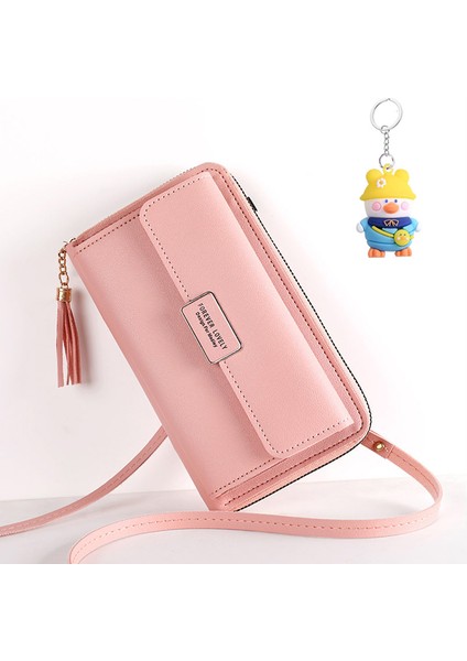 Büyük Kapasiteli Cep Telefonu Çantası Küçük Omuz Crossbody Fermuarlı Çanta Çok Fonksiyonlu Uzun Clutch Bayan Cüzdanı (Yurt Dışından)
