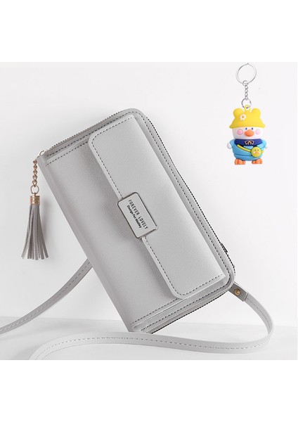 Büyük Kapasiteli Cep Telefonu Çantası Küçük Omuz Crossbody Fermuarlı Çanta Çok Fonksiyonlu Uzun Clutch Bayan Cüzdanı (Yurt Dışından)