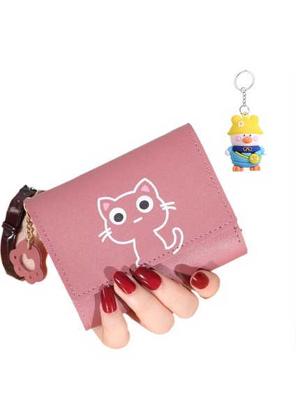 Karikatür Sevimli Cüzdan Kadın Kısa Üç Katlı Kedi Kız Küçük Cüzdan Cüzdan Kadın Toprak Cüzdan El Tutuşu (Yurt Dışından)