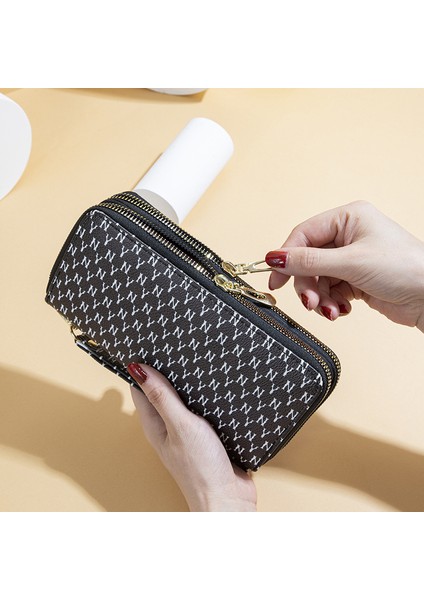 Uzun Bayan Cüzdan Çift Fermuarlı Büyük Kapasiteli Clutch Kart Tutucu (Yurt Dışından) fiyatları