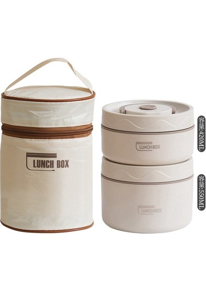 Taşınabilir 304 Paslanmaz Çelik Gıda Kabı - Ofis ve Okul Için Çok Katmanlı Yalıtımlı Yuvarlak Öğle Yemeği Kutusu (Yurt Dışından)