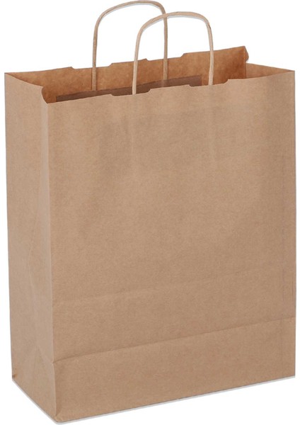 25*31*12 Kraft Saplı Kağıt Çanta 25 Adet modelleri