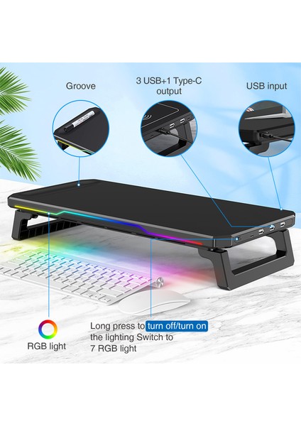 Rgb Monitör Yükseltme Standı Yerleştirme Istasyonu Masaüstü Organizatörü (Yurt Dışından) fiyatları