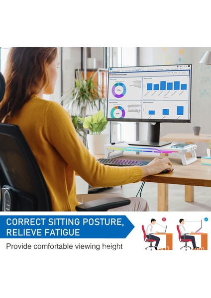 Rgb Monitör Yükseltme Standı Yerleştirme Istasyonu Masaüstü Organizatörü (Yurt Dışından) fırsatları