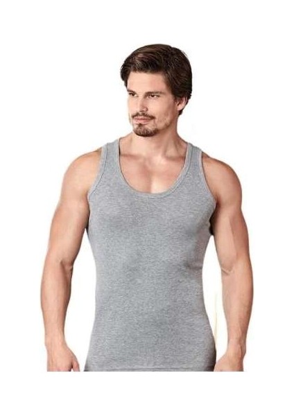 1017 Klasik 6'lı Askılı Erkek Atlet Gri Abani Classic