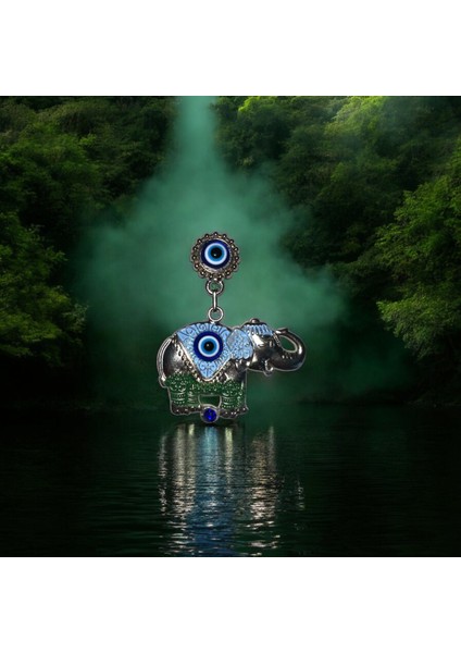 Mineli Zarafet: Nazar Boncuklu Fil Şekilli El Yapımı Magnet