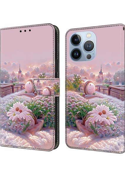 iPhone 16 Pro Max Düşme Önleyici Deri Cüzdan Telefon Kılıfı (Yurt Dışından)