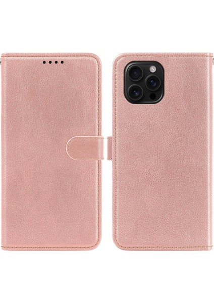 iPhone 14 Pro Deri Kılıf Litchi Doku Cüzdan Rfıd Engelleme Telefon Kapağı (Yurt Dışından)