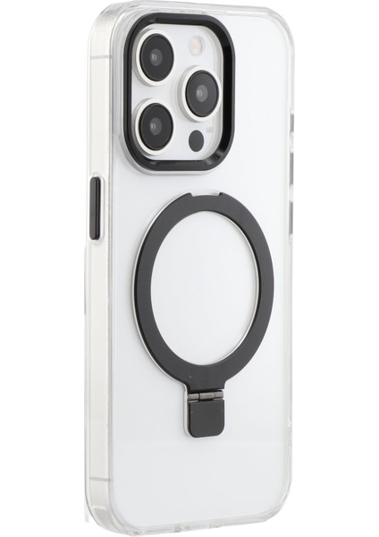 iPhone 15 Pro Kickstand Tpu + Pc Magsafe ile Uyumlu Şeffaf Telefon Kapağı (Yurt Dışından)