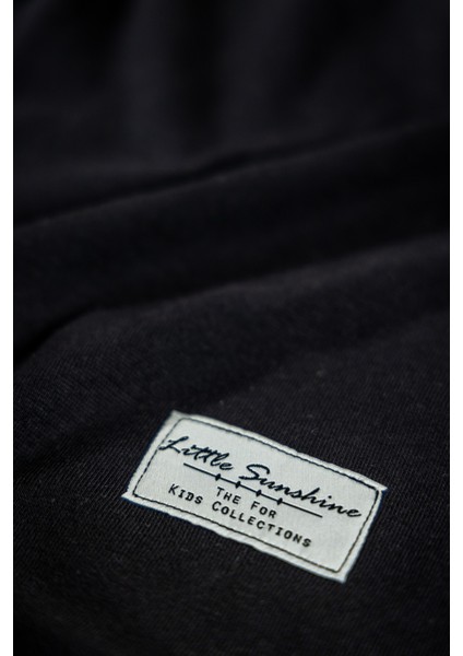 Unisex Çocuk Ribana Kumaş Rahat Eşofman Takımı Siyah modelleri