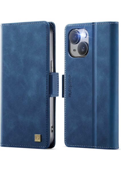 iPhone 15 Rfıd Engelleme Retro Deri Telefon Cüzdan Kapağı (Yurt Dışından)