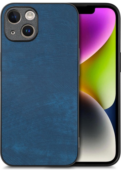 iPhone 14 Plus Darbeye Dayanıklı Ince Retro Deri Telefon Arka Kapağı (Yurt Dışından)