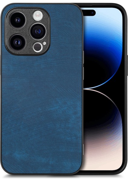 iPhone 13 Pro Max Darbeye Dayanıklı Ince Retro Deri Telefon Arka Kapağı (Yurt Dışından)