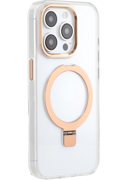 iPhone 15 Pro Kickstand Tpu + Pc Magsafe ile Uyumlu Şeffaf Telefon Kapağı (Yurt Dışından)
