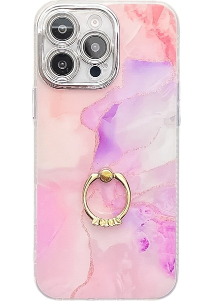 iPhone 16 Pro Max Kickstand'lı Elektroliz Kaplama Telefon Kılıfı (Yurt Dışından)
