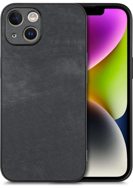 iPhone 14 Plus Darbeye Dayanıklı Ince Retro Deri Telefon Arka Kapağı (Yurt Dışından)