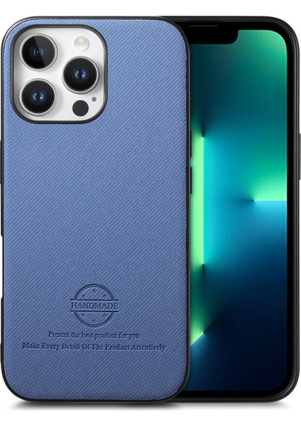 iPhone 13 Pro Kumaş Doku Deri + Pc + Tpu Düşmeyi Önleyici Telefon Kapağı (Yurt Dışından)