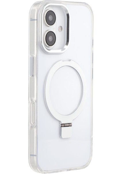 iPhone 16 Kickstand Tpu + Pc Şeffaf Telefon Kılıfı Magsafe ile Uyumlu (Yurt Dışından)