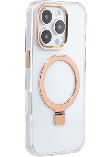 iPhone 16 Pro Max Kickstand Tpu + Pc Şeffaf Telefon Kılıfı Magsafe ile Uyumlu (Yurt Dışından)