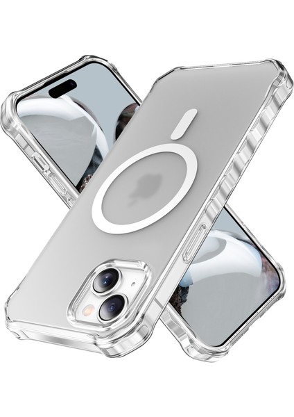 iPhone 15 Küçük Dalgalı Kenarlı Pc + Tpu Telefon Kılıfı Magsafe ile Uyumlu (Yurt Dışından)