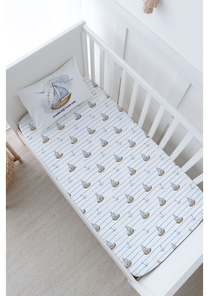 Anne Yanı Beşik Lastikli Çarşaf Seti - For Baby Serisi - Little Sailor