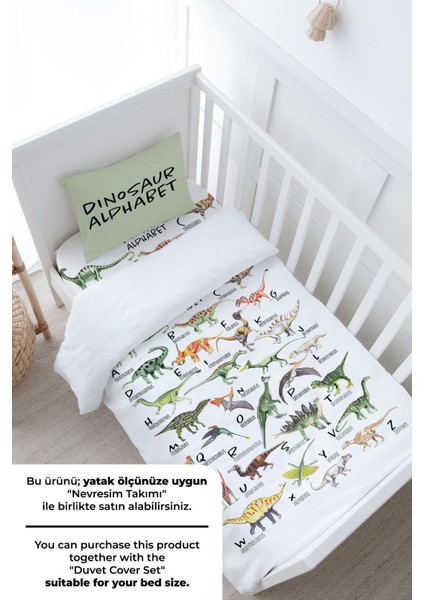 Anne Yanı Beşik Lastikli Çarşaf Seti - Iconic Serisi - Dinozor Alfabesi modelleri