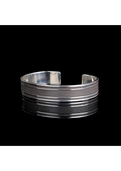 925 Ayar Gümüş Erkek Kelepçe Bileklik Hasır Modeli fiyatları