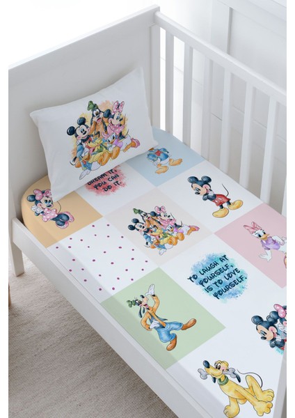 Anne Yanı Beşik Lastikli Çarşaf Seti - Cartoon Serisi - Mickey ve Arkadaşları Patchwork fiyatları