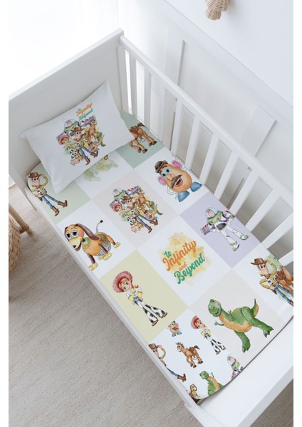 Anne Yanı Beşik Lastikli Çarşaf Seti - Cartoon Serisi - Toy Story Patchwork