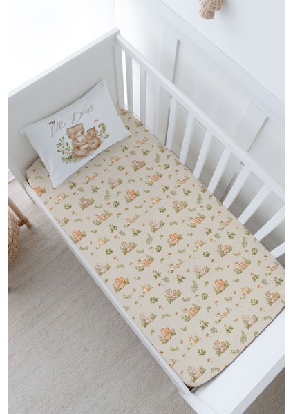 Anne Yanı Beşik Lastikli Çarşaf Seti - For Baby Serisi - Mom And Baby Bear