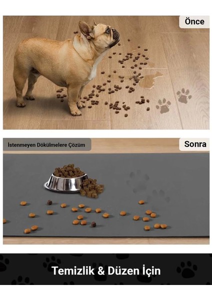 Pati Süper Mood Deri Yumaklı Kedi Krem Beslenme Matı Kaymaz Su Geçirmez Kedi Köpek Mama Paspası 50X70cm fırsatları