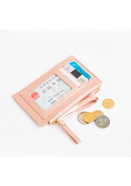 Kart Tutucu Kadın Fermuarlı Para Cüzdanı Kimlik Kartı Küçük Taze Cüzdan (Yurt Dışından) indirimleri