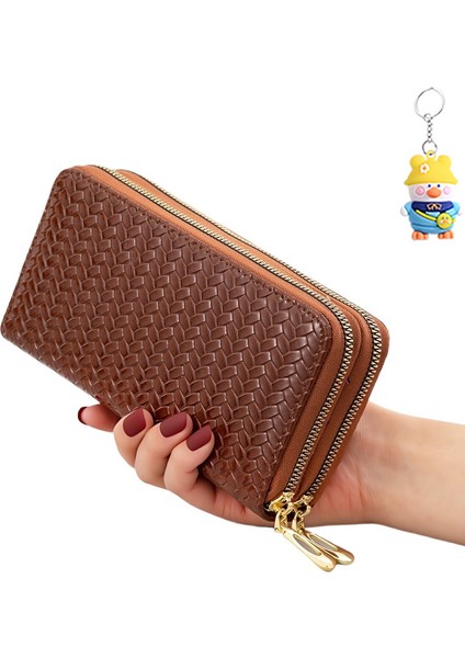 Cüzdan Kadın Uzun Çift Fermuar Büyük Kapasiteli Clutch Kadın Cep Telefonu Çantası (Yurt Dışından)