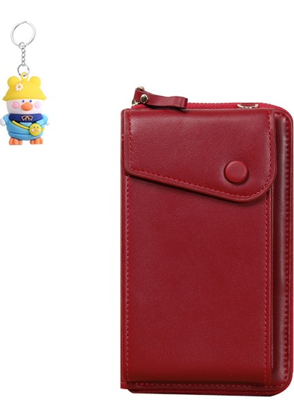 Cep Telefonu Çantası Fermuarlı Tek Omuz Küçük Crossbody Çanta Çoklu Kart Yuvası Bayanlar Cüzdanı Değişim Elli Çanta (Yurt Dışından)