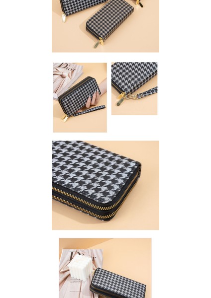 Cüzdan Kadın Uzun Bayan Moda Çift Fermuarlı Büyük Kapasiteli Clutch Kart Tutucu (Yurt Dışından)