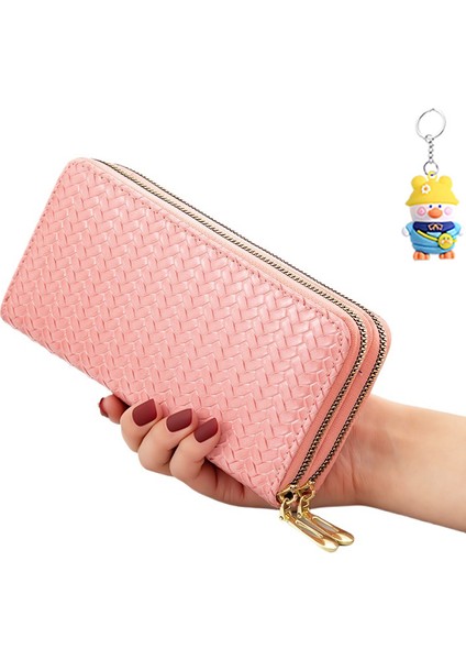Cüzdan Kadın Uzun Çift Fermuar Büyük Kapasiteli Clutch Kadın Cep Telefonu Çantası (Yurt Dışından)