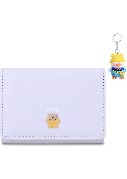 Sevimli Kadın Cüzdan Katlanır Çoklu Kart Yuvası Ayı Öğrenci Cüzdan Kart Tutucu (Yurt Dışından)