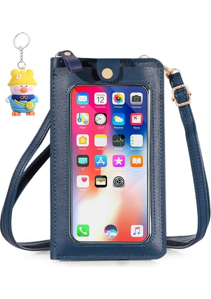 Cep Telefonu Çantası Kadın Çok Fonksiyonlu Dokunmatik Ekran Tek Omuz Crossbody Küçük Çanta Şeffaf Cep (Yurt Dışından)