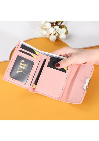 Cüzdan Kadın Para Cüzdanı Öğrenci Mini Sevimli Kısa Bayan Para Cüzdanı (Yurt Dışından)