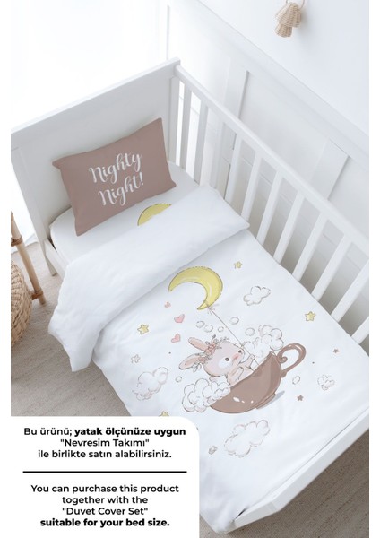 Anne Yanı Beşik Lastikli Çarşaf Seti - Pure Baby Serisi - Bir Fincanda Tavşan modelleri