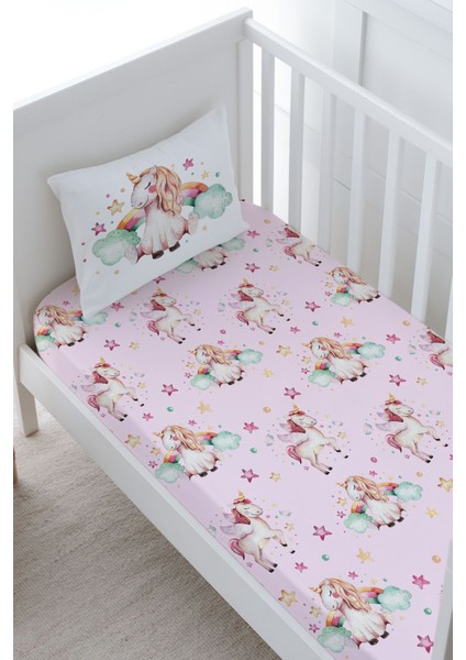 Bebek Boy Lastikli Çarşaf Seti - For Baby Serisi - Gökkuşaklı Unicorn fiyatları