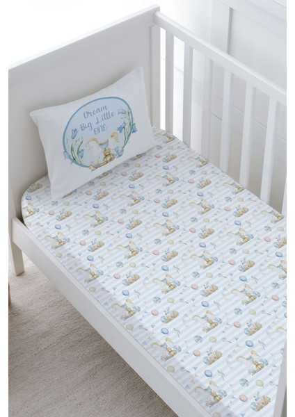 Bebek Boy Lastikli Çarşaf Seti - For Baby Serisi - Mavi Sallanan At fiyatları