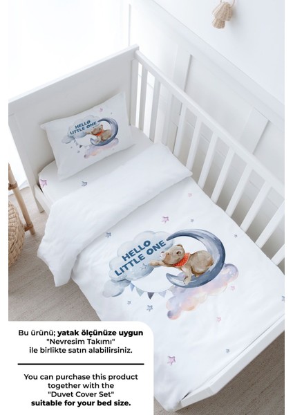 Anne Yanı Beşik Lastikli Çarşaf Seti - Pure Baby Serisi - Aya Uzanan Ayı modelleri