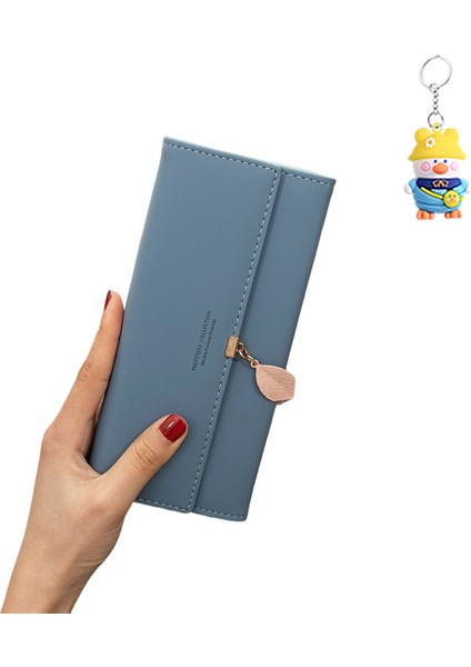 Uzun Bayanlar Cüzdan Üç Katlı Cüzdan Büyük Kapasiteli Clutch Kart Tutucu (Yurt Dışından)