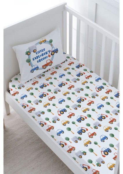 Bebek Boy Lastikli Çarşaf Seti - For Baby Serisi - Mavi Çemberde Arabalar fiyatları