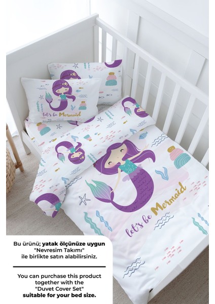 Bebek Boy Lastikli Çarşaf Seti - For Baby Serisi - Mor Deniz Kızı modelleri